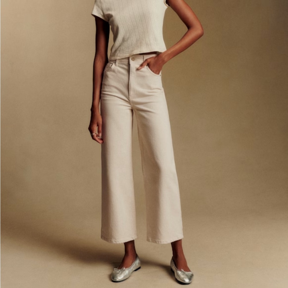 Sezane Le Crop in Mottled Ecru